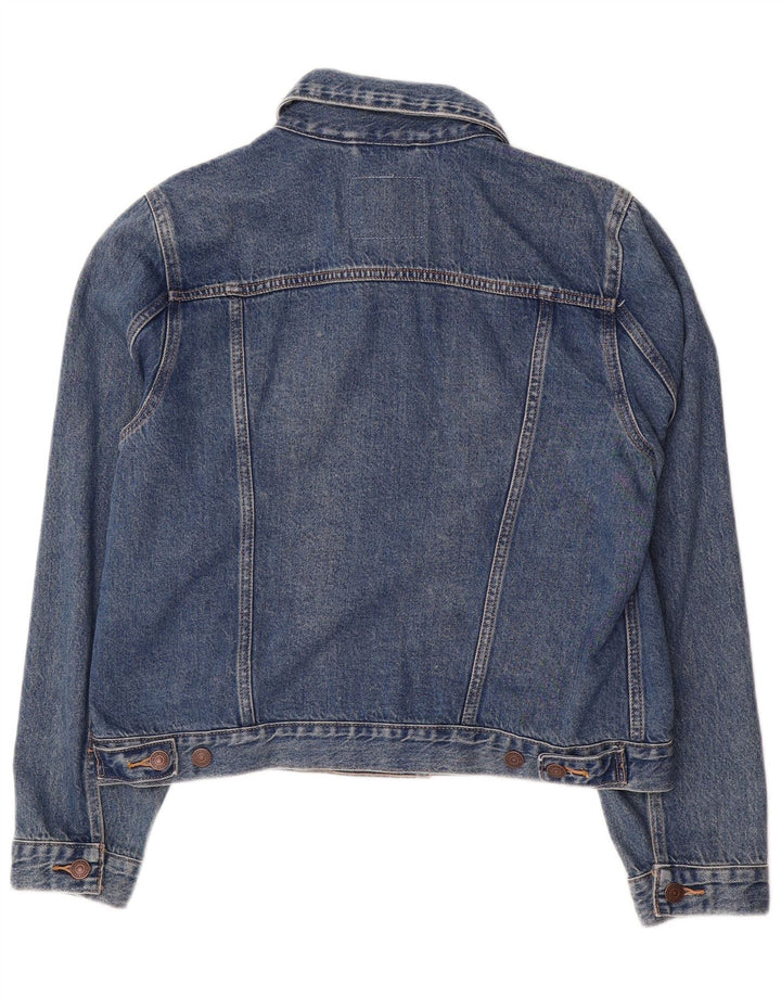 LEVI'S Dame Crop Denim Jacket UK 16 Large Blue