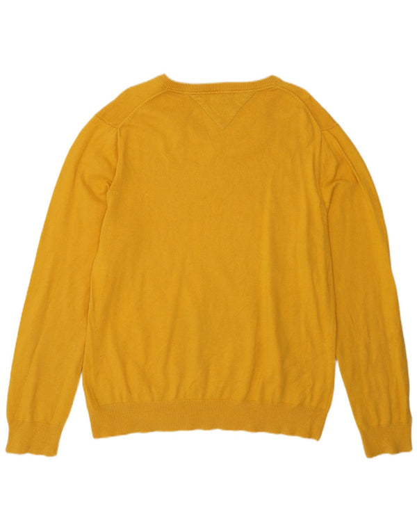 Tommy Hilfiger Herre V-hals sweater Stor Gul Bomuld