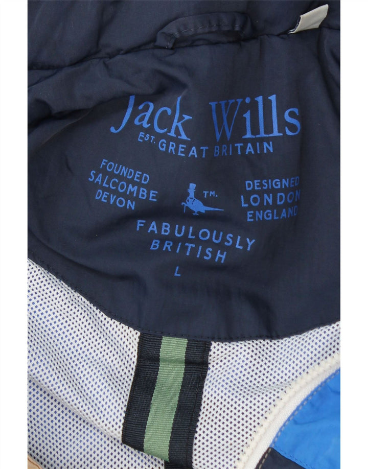 Jack Wills Regnjakke med hætte til mænd UK 40 Stor flerfarvet farveblok