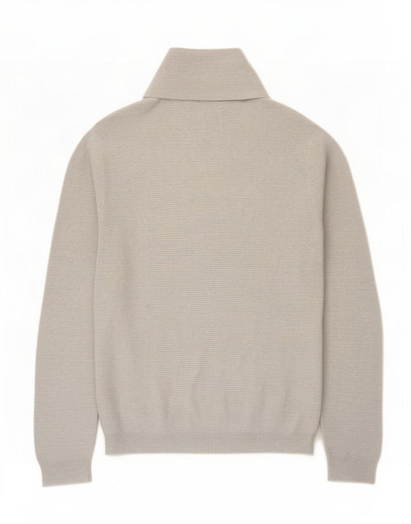 Jules Herre Shawl Neck Jumper Sweater Stor Grå Bomuld