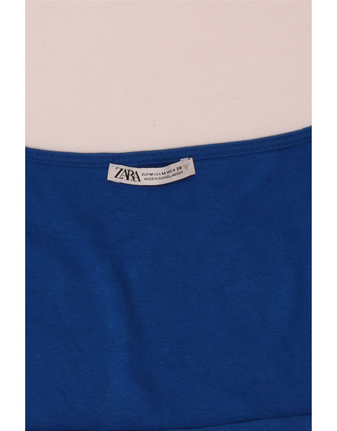 Zara Womens Crop Top UK 12 Medium Blue