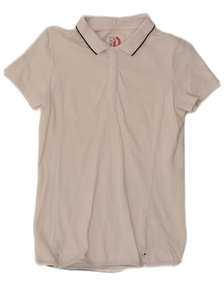 Dacks Dame Polo Shirt UK 12 Medium White Bomuld