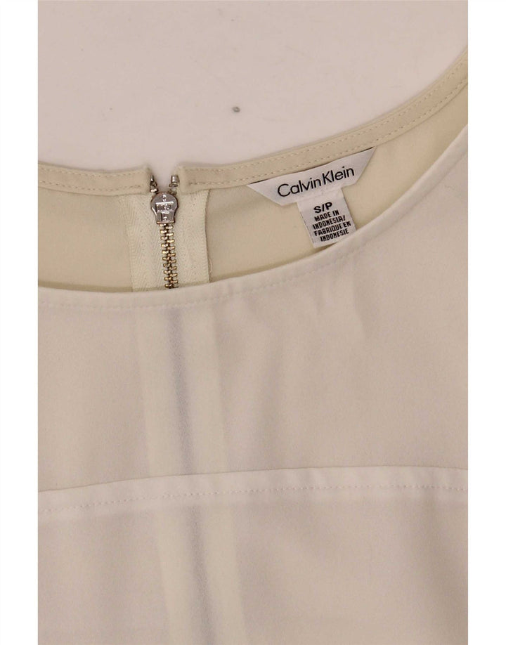 Calvin Klein Womens Shift Dress UK 10 Small White Colourblock
