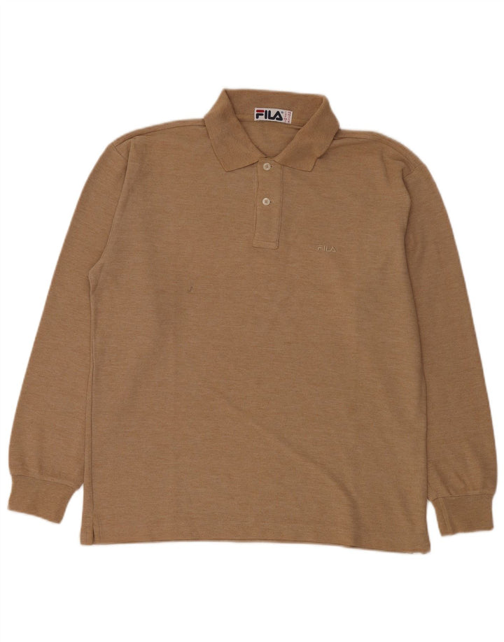 Fila Langærmet Polo Shirt til mænd IT 46 Lille Beige Bomuld