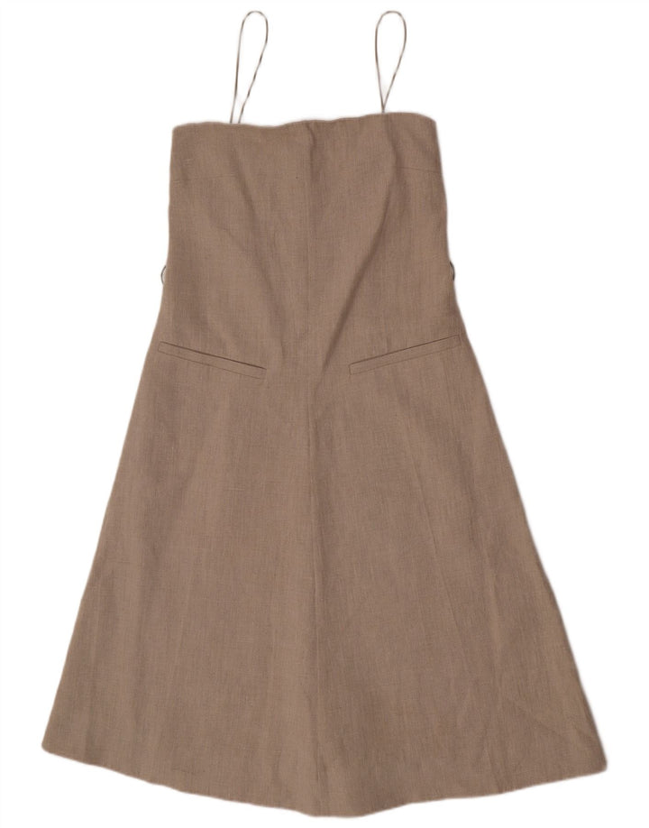 Cos Womens Asymmetrisk Slip Dress EU 36 Small Beige Linen