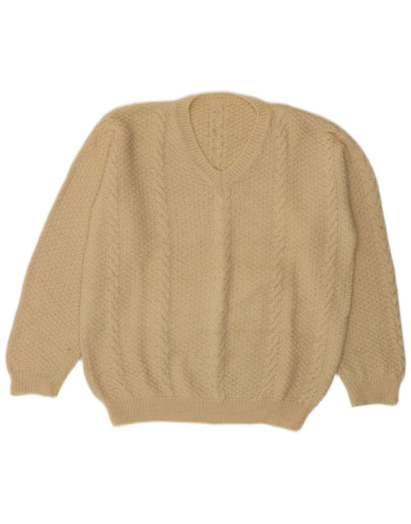 Vintage Herre V-hals sweater Stor Beige