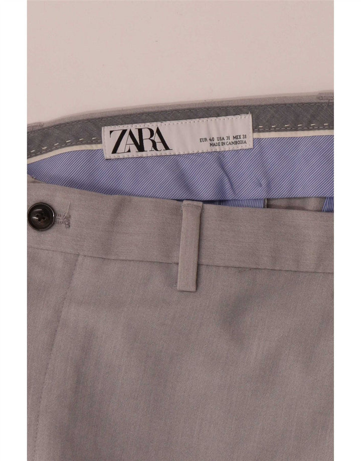 Zara Herre Tapered Regular Chino Bukser EU 40 Medium W31 L25 Grå