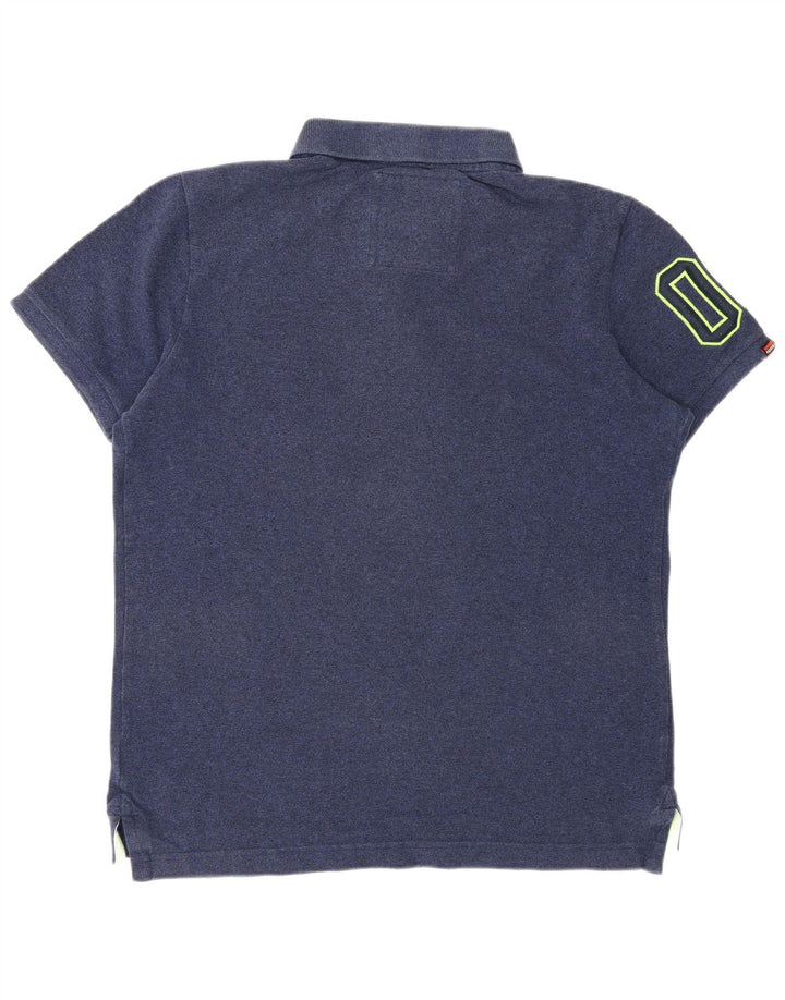 Superdry grafisk poloshirt til mænd XL marineblå bomuld