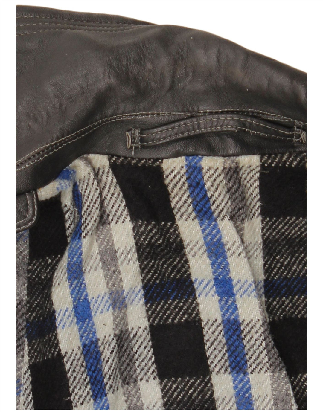 VINTAGE Herre Læder Trench Coat UK 38 Medium Sort Læder