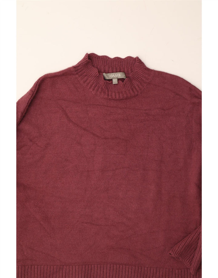 OASIS Womens Turtle Neck Jumper Sweater UK 14 Medium Maroon Viscose Vintage Oasis and Second-Hand Oasis from Messina Hembry 