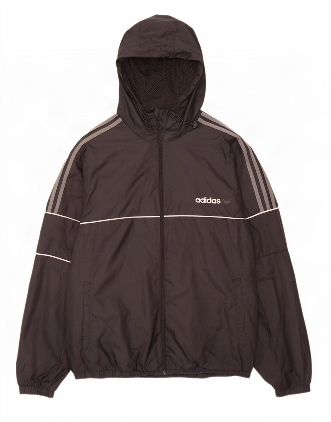 Adidas Grafisk regnjakke med hætte til mænd UK 42 XL Sort polyester