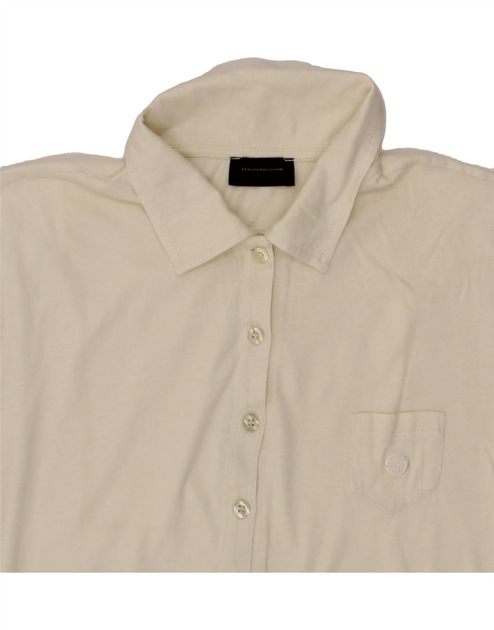 SERGIO TACCHINI Womens Polo Shirt IT 46 Large Off White Vintage Sergio Tacchini and Second-Hand Sergio Tacchini from Messina Hembry 