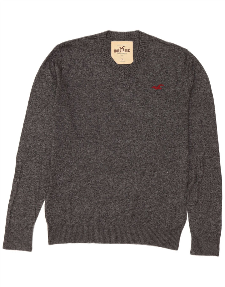 Hollister Herre V-hals sweater mellemgrå bomuld