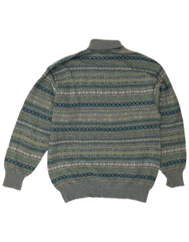 Malagrida Herre rullehals sweater Medium Flerfarvet Fair Isle Wool