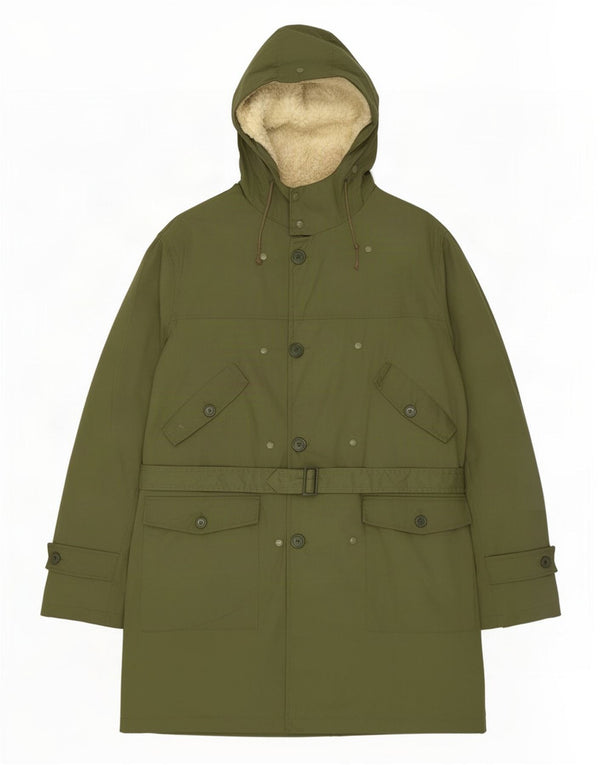 Rifle Herre Hætte Sherpa Parka Jakke UK 38 Medium Khaki Akryl