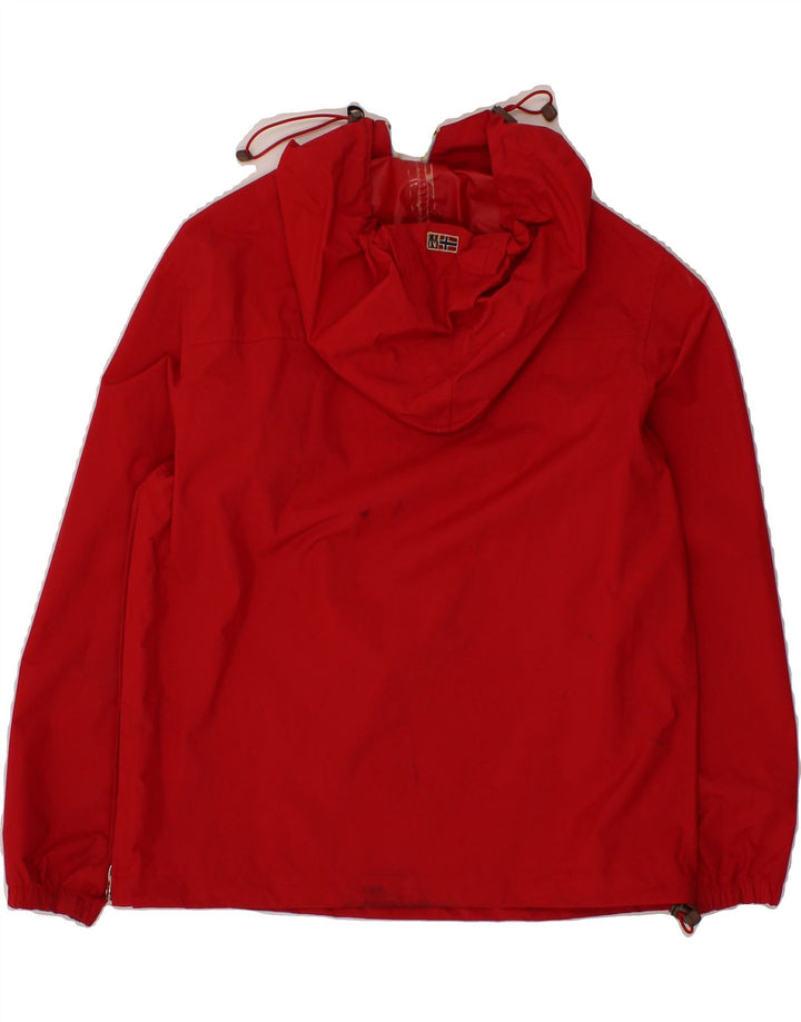 NAPAPIJRI Boys Hooded Anorak Jacket 11-12 Years Red Nylon Vintage Napapijri and Second-Hand Napapijri from Messina Hembry 
