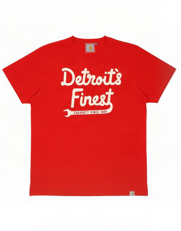 Carhartt Herre grafisk T-shirt Top Medium Rød Bomuld