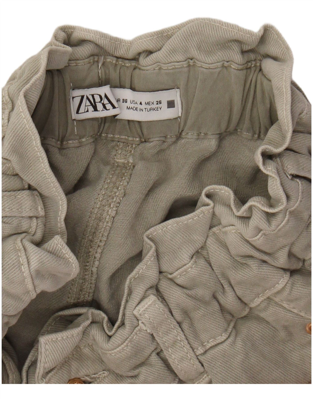 ZARA højtaljede koniske bukser til kvinder EU 36 XS W26 L26 Grå