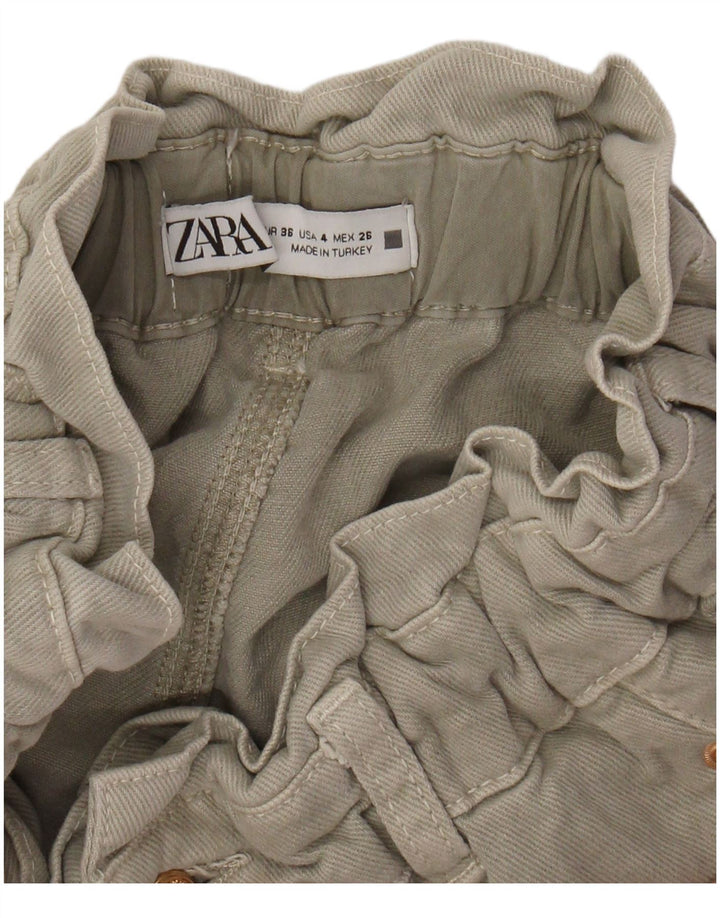 ZARA højtaljede koniske bukser til kvinder EU 36 XS W26 L26 Grå