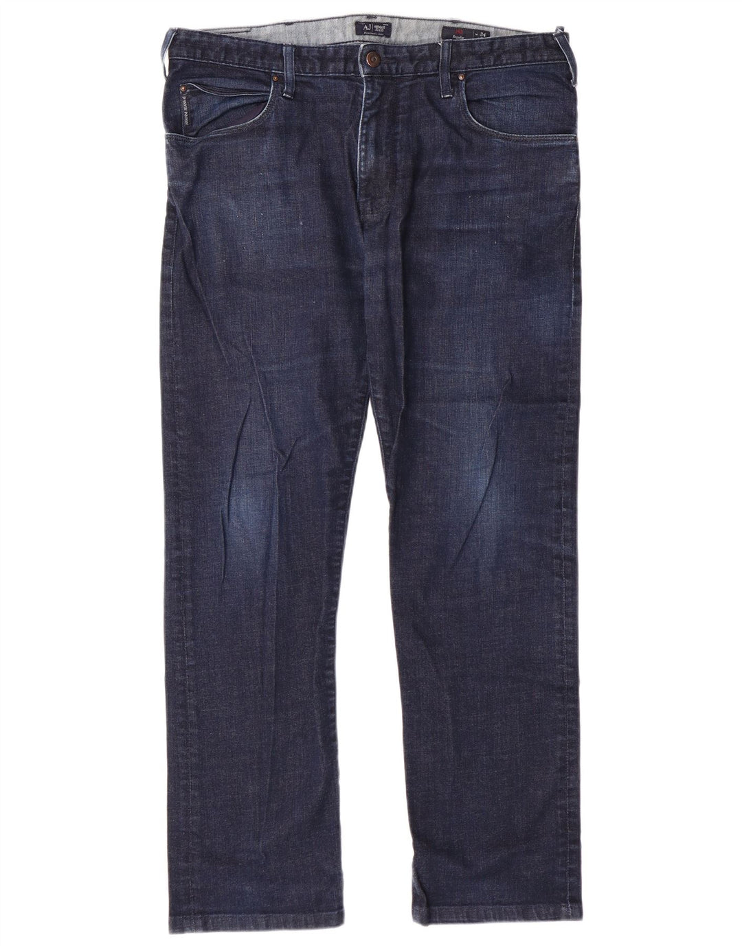 ARMANI Straight jeans til mænd W34 L29 Marineblå bomuld