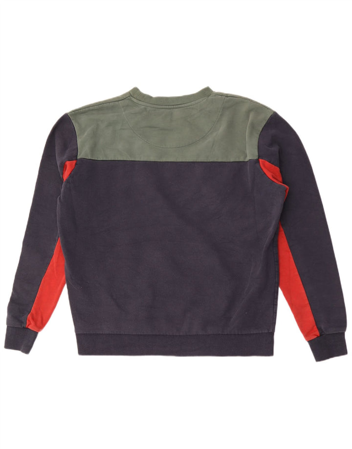 Karl Kani Herre grafisk sweatshirt jumper lille marineblå farveblok