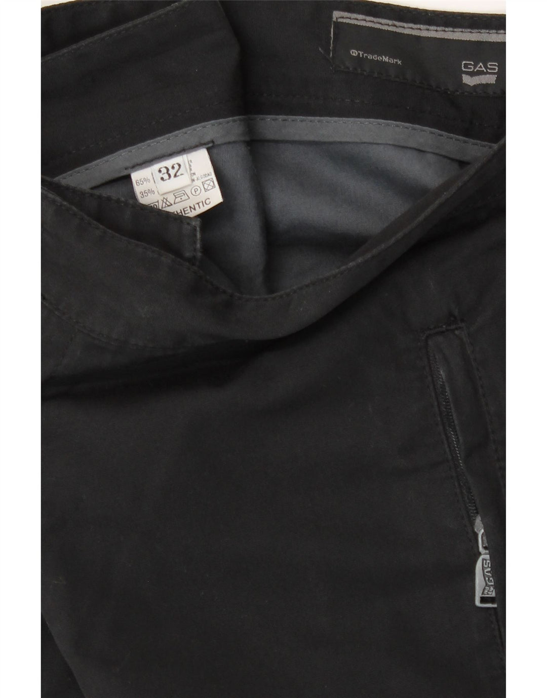 Gas Straight Chino Bukser W32 L33 Sort polyester