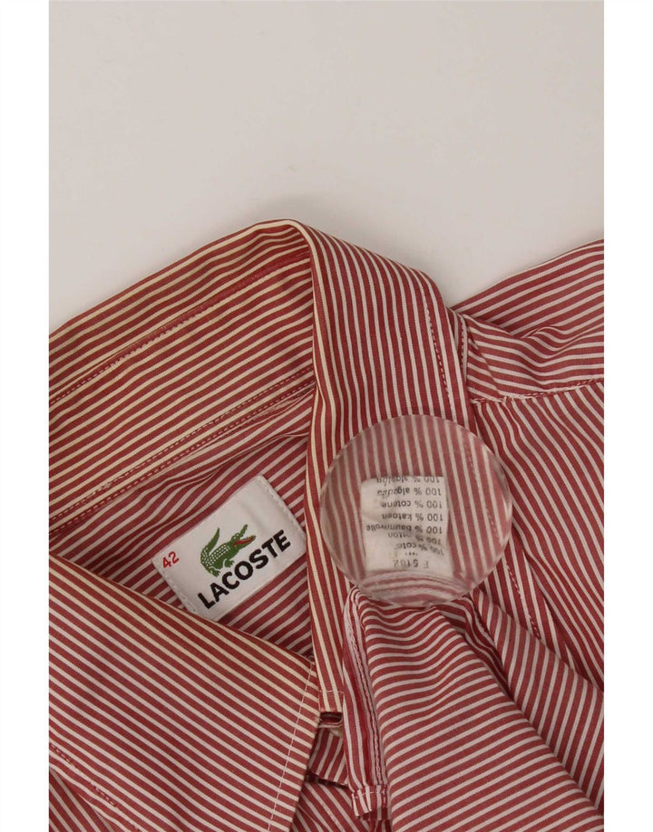 Lacoste herreskjorte str. 42 Stor rødstribet bomuld