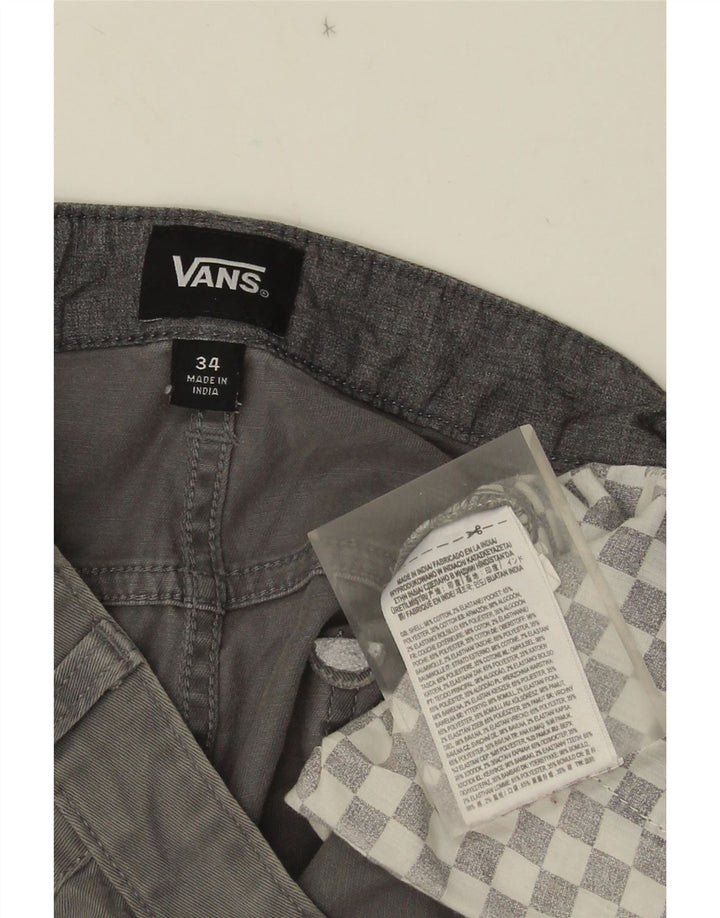 Vans Herre Casual Shorts W34 Large Grå Bomuld