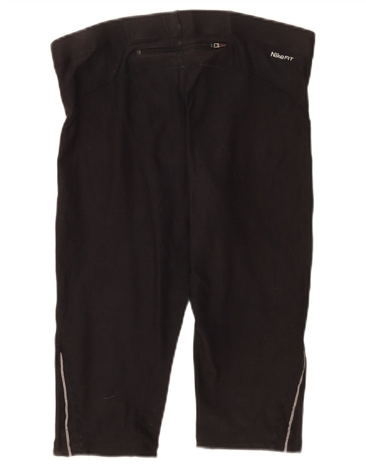 Nike Dame Capri Leggings UK 10-12 Medium Sort Polyester