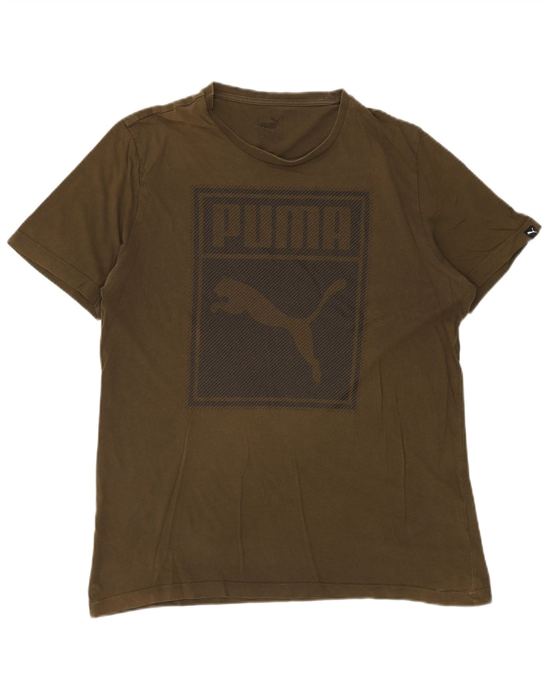 PUMA Grafisk T-shirt top til mænd Stor Khaki Bomuld
