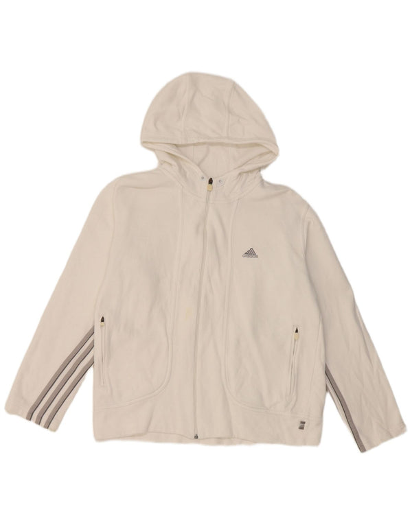 Adidas Dame Hættetrøje Sweater UK 14 Stor Hvid Bomuld