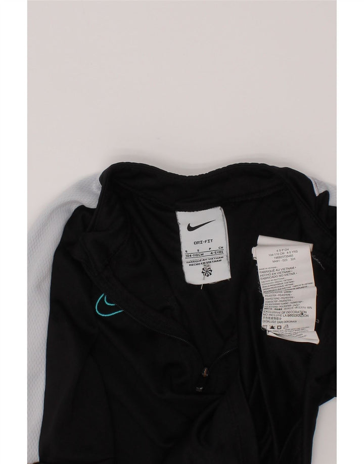 Nike Boys Dri Fit Pullover Træningsdragt Top 4-5 år Small Black Colourblock