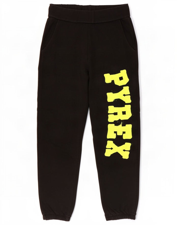 Pyrex Graphic Tracksuit Bukser til kvinder Joggers UK 10 Small Black Bomuld