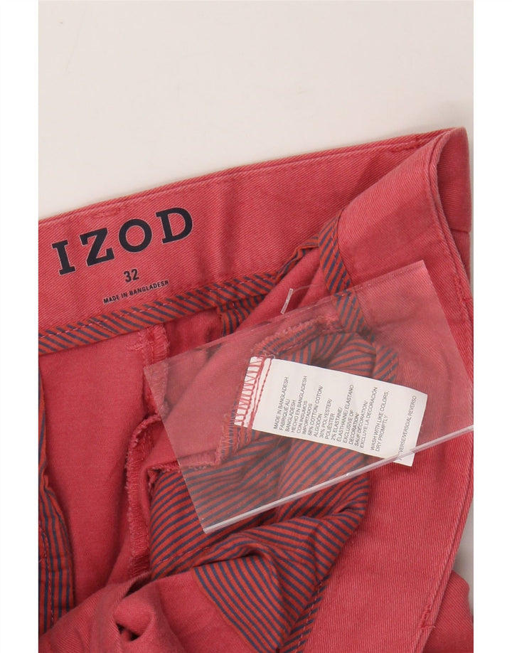 IZOD Chino Shorts til mænd W32 Medium Rød Bomuld