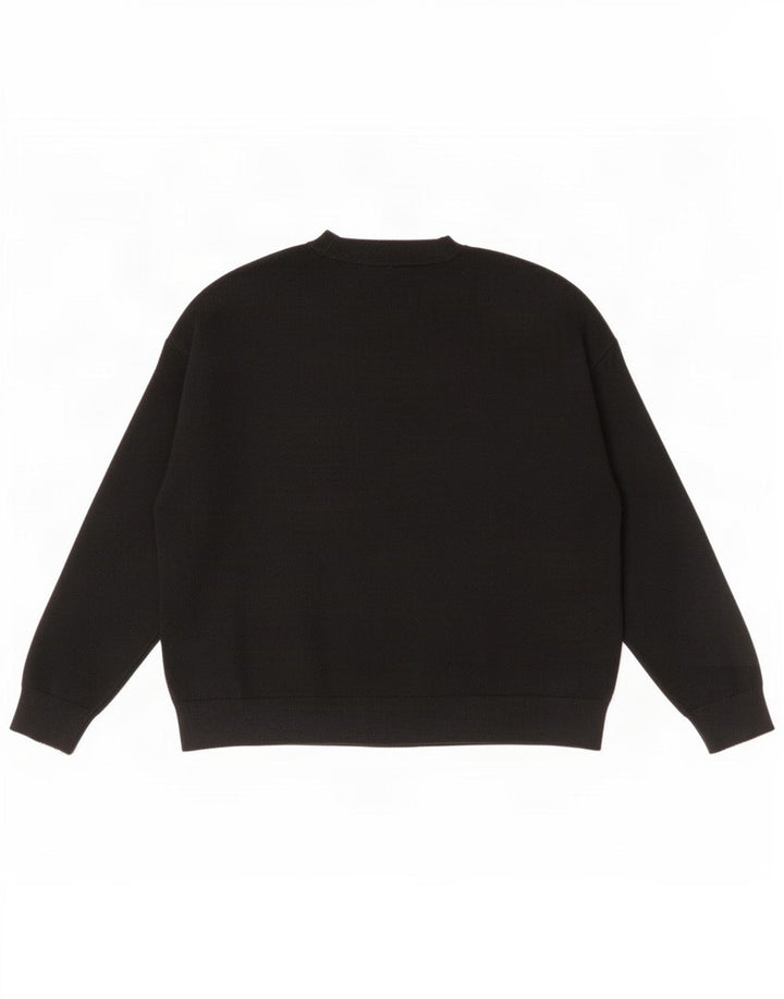 Marks & Spencer Dame grafisk rund hals sweater UK 16 Large Black