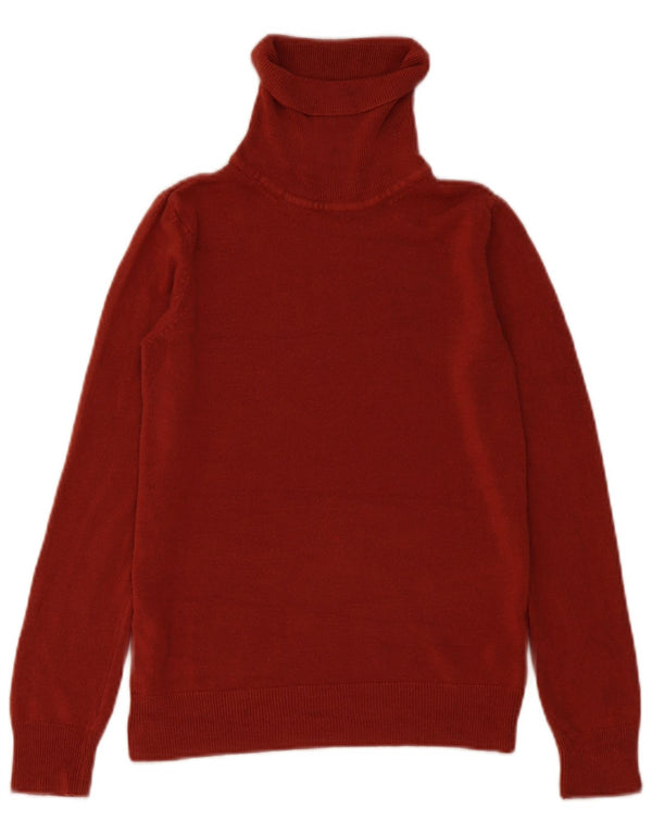 Marks & Spencer Dame Rullehals Sweater UK 8 Lille Rød Akryl
