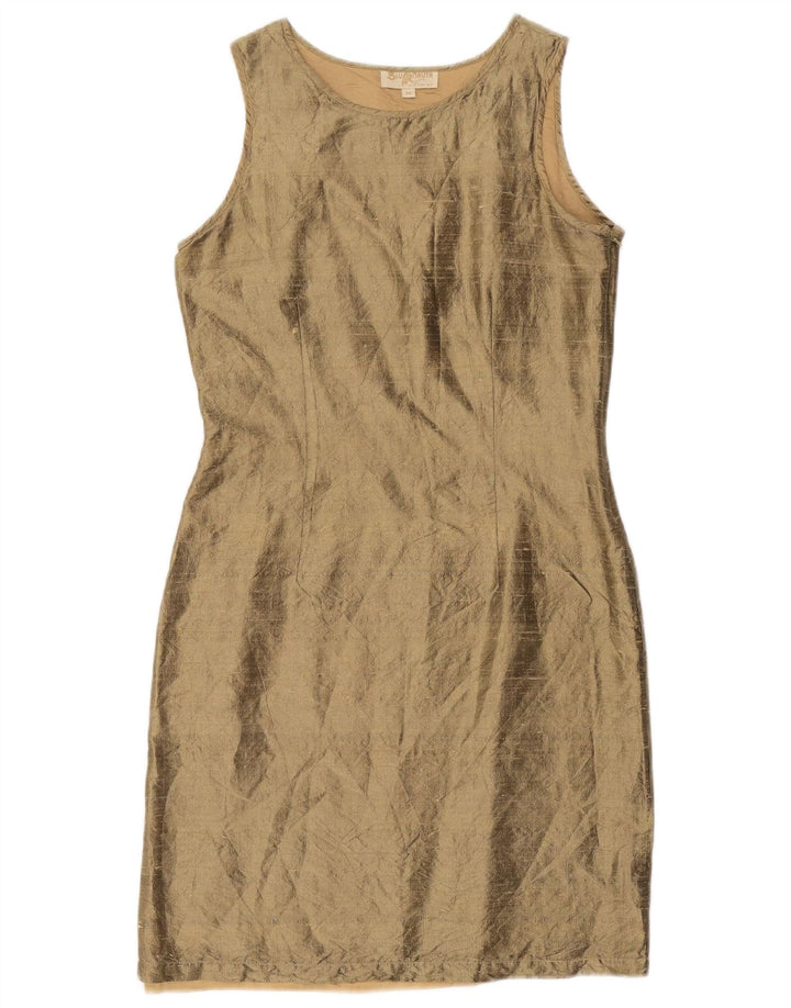 Blunauta Dame Skede Kjole EU 34 XS Guld Silke