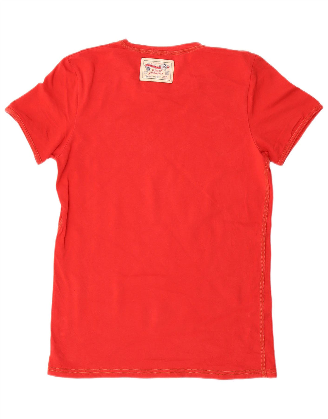 DIESEL Dame T-Shirt Top UK 10 Lille Rød Bomuld