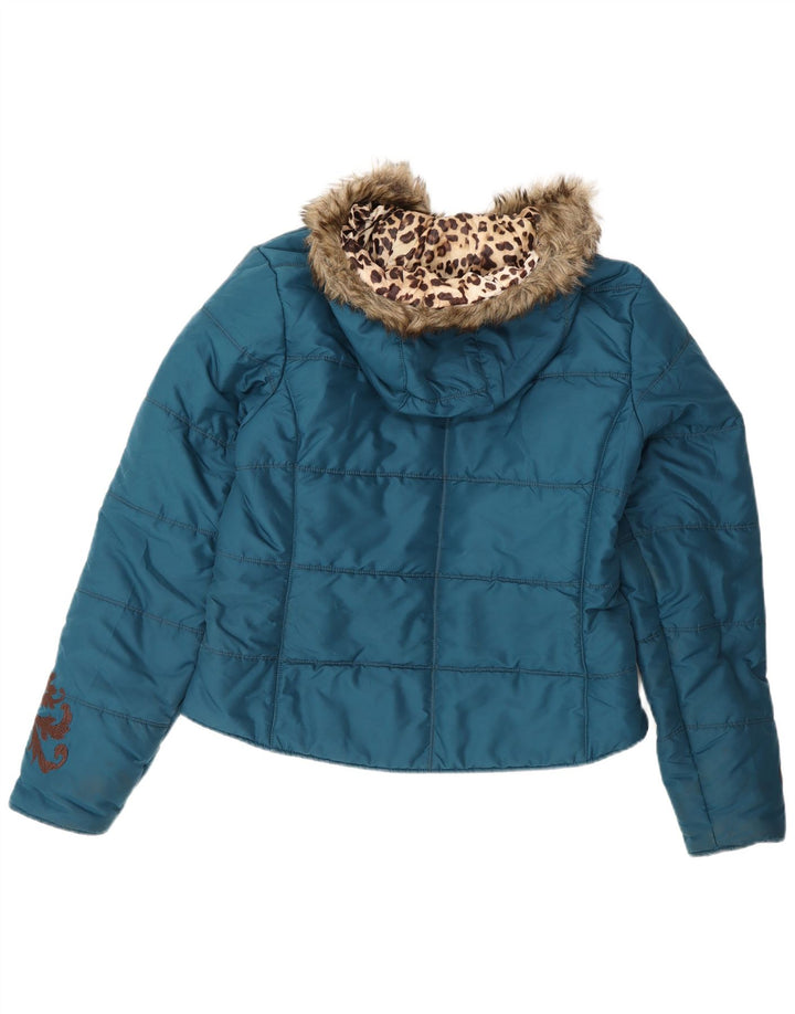 Ariat Polstret hættejakke til kvinder UK 14 Medium Blue Polyester