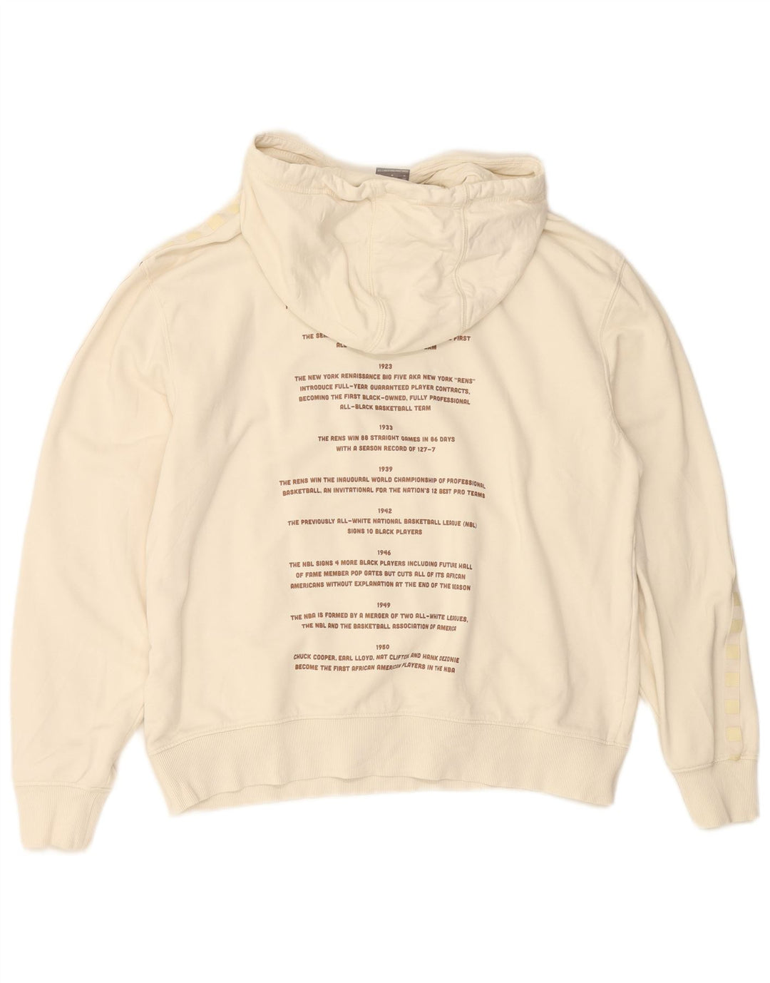 PUMA Herre Sort Fives Grafisk Hoodie Jumper Medium Off White Bomuld