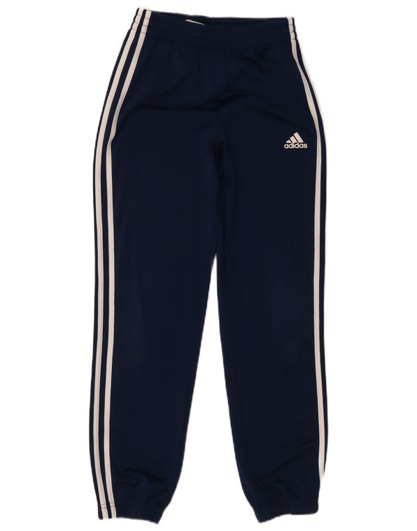 Adidas Drenge Træningsdragt Bukser Joggers 11-12 År Marineblå Polyester