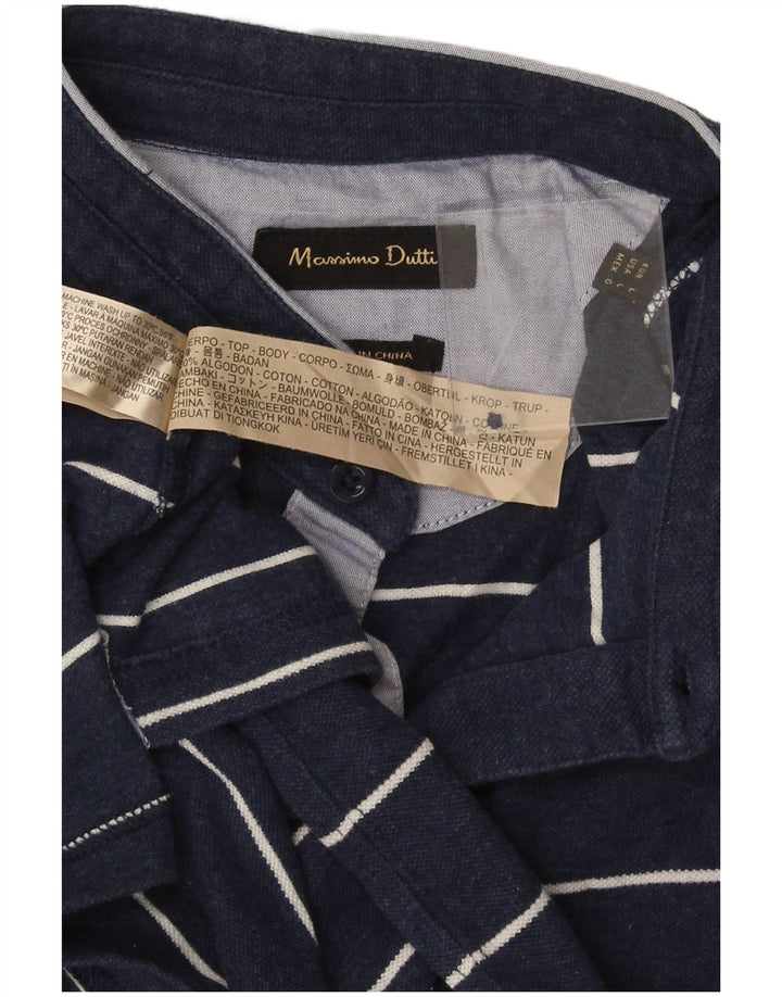 Massimo Dutti herre poloshirt Stor marineblå stribet bomuld