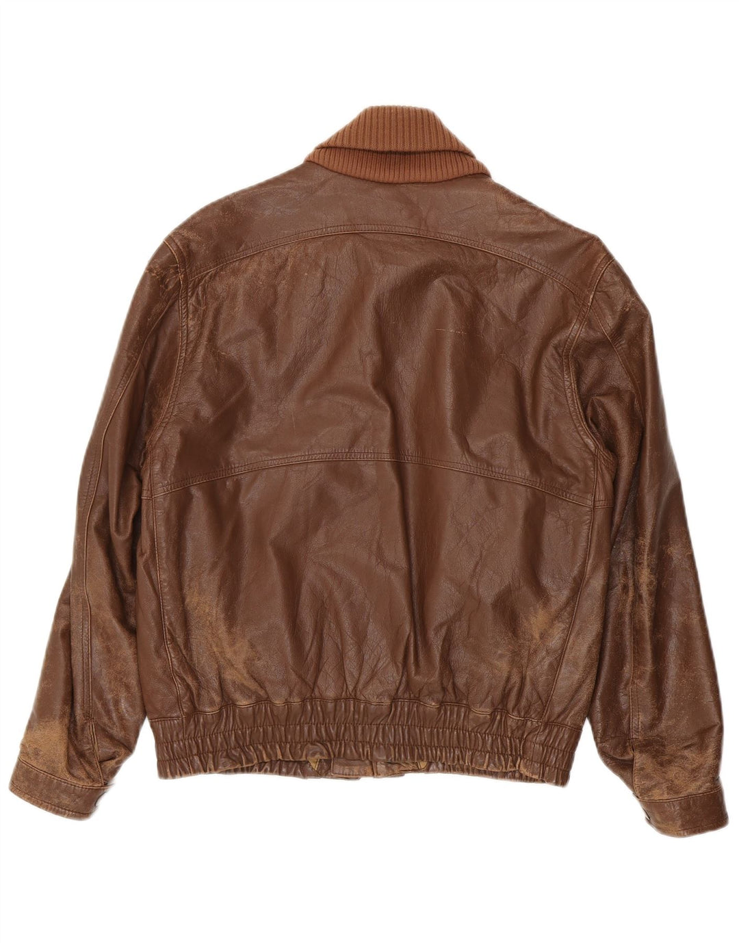 Vintage læderjakke til mænd IT 48 Medium brunt læder