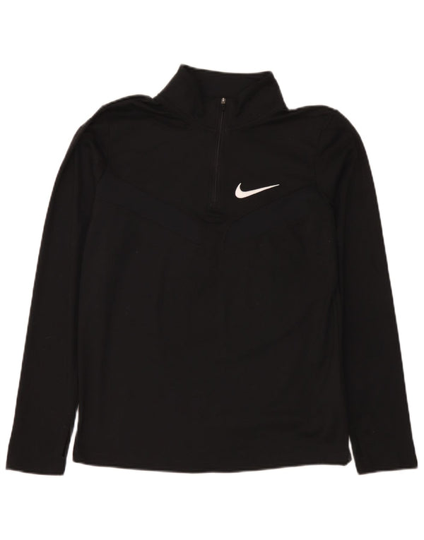 Nike Boys Dri Fit Pullover med lynlås-hals træningsdragt Top 13-14 år XL Sort