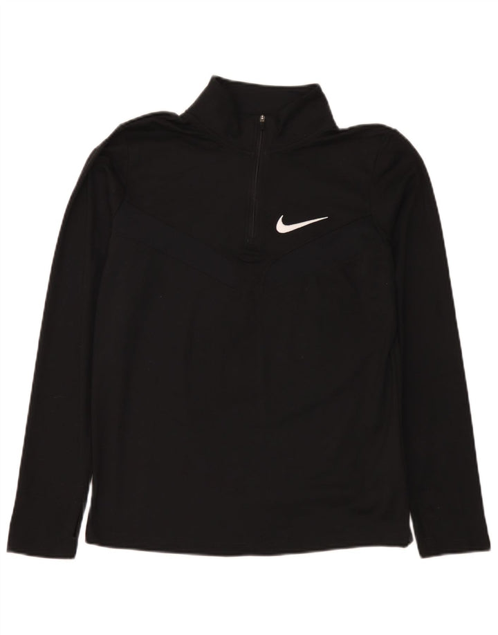Nike Boys Dri Fit Pullover med lynlås-hals træningsdragt Top 13-14 år XL Sort