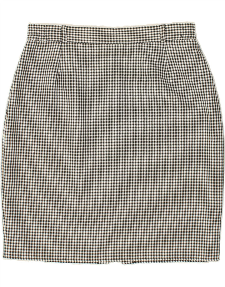 VINTAGE Womens High Waist Pencil Skirt UK 18 XL W30 Grey Gingham Polyester Vintage Vintage and Second-Hand Vintage from Messina Hembry 