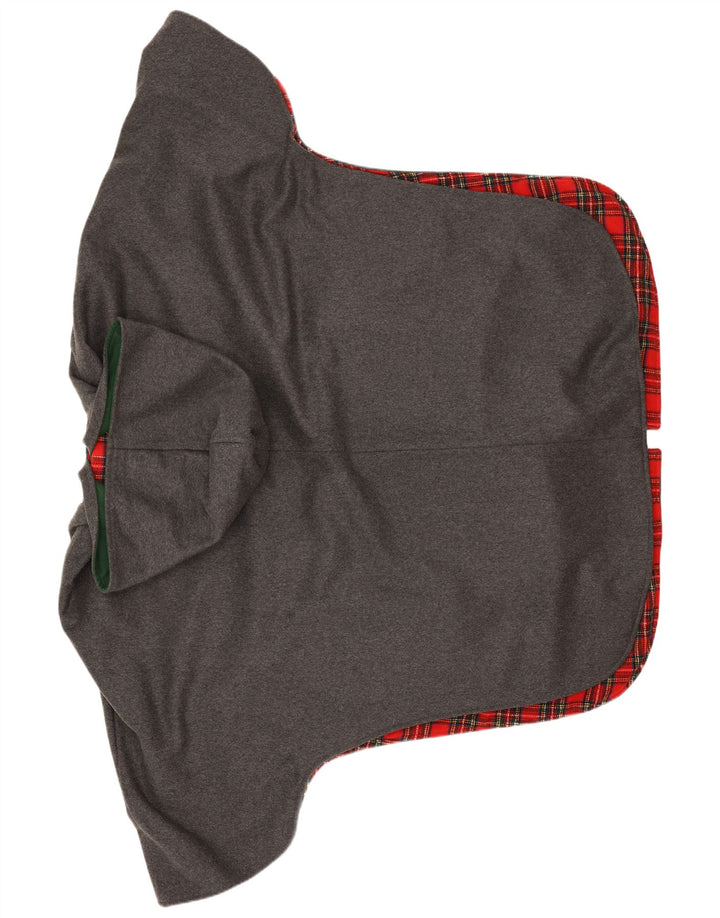 Vintage Poncho-jakke med hætte til kvinder One Size Grå