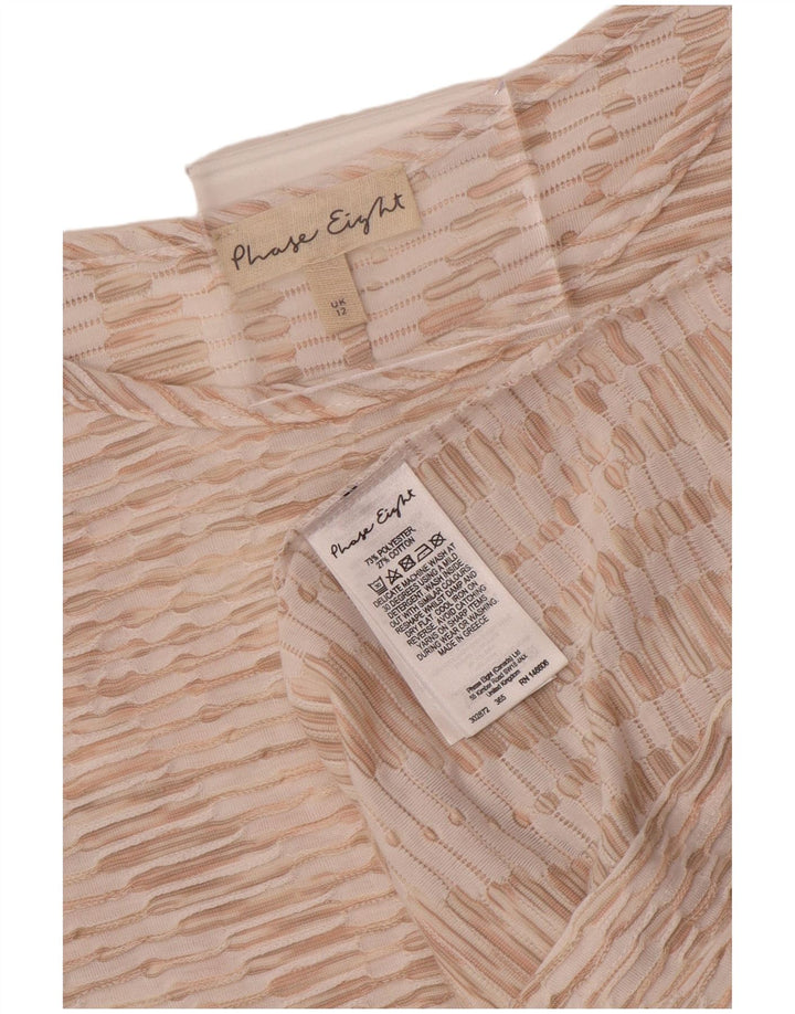 PHASE EIGHT Dame 3/4-ærmet bluse Top UK 12 Medium Pink Polyester
