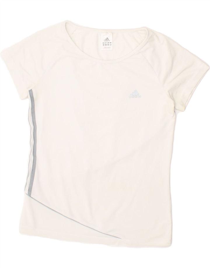 ADIDAS Womens Climalite T-Shirt Top UK 14 Medium  White Vintage Adidas and Second-Hand Adidas from Messina Hembry 