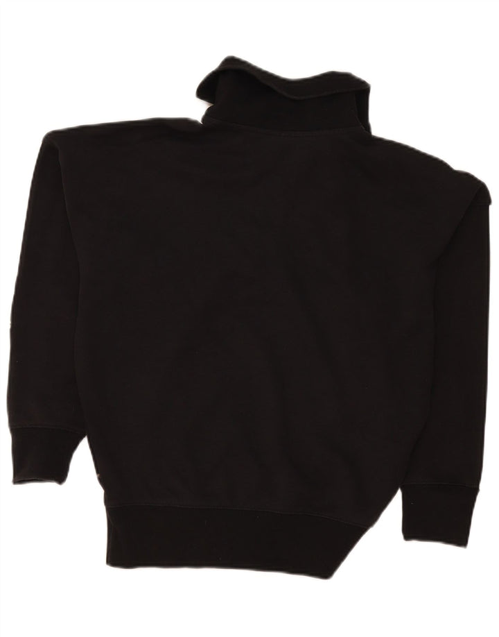 Adidas Dame Oversized Grafisk Zip Neck Sweatshirt Jumper UK 8 Small Black